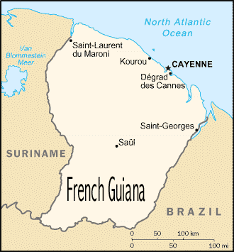 Map of French Guiana